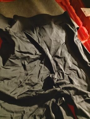 Youmita Black Stretch Top with Red Accent